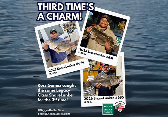 Ross Gomez ShareLunker 3 Times